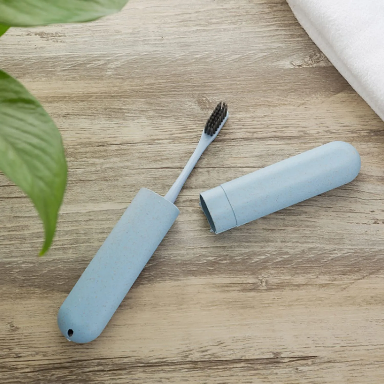 4 Pcs Waterproof Toothbrush Box Plastic Toothbrush Case Wheat Straw Toothbrush Tube Holder Portable Toothbrush Storage Case for Travel Hiking Camping Family School