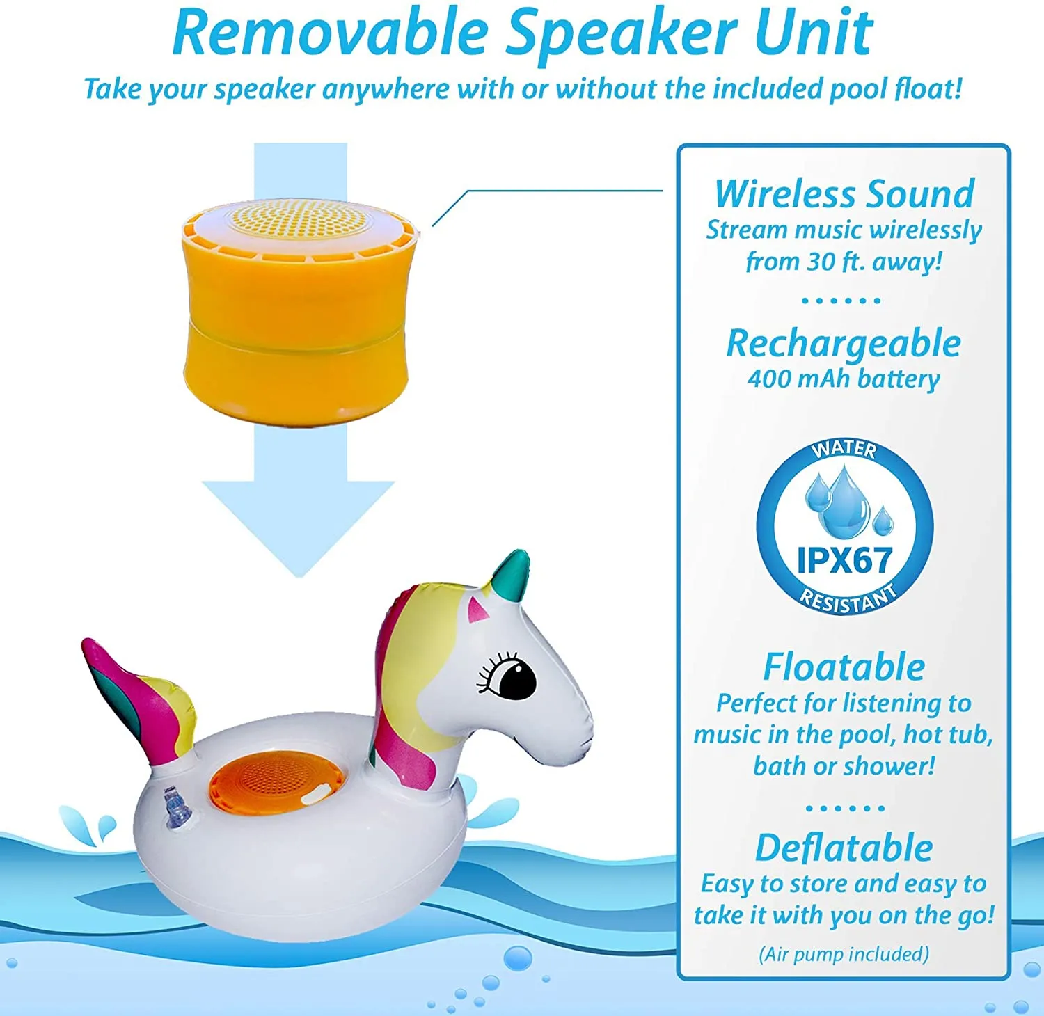 Aduro Pool Party Wireless Floating Bathtub Speaker