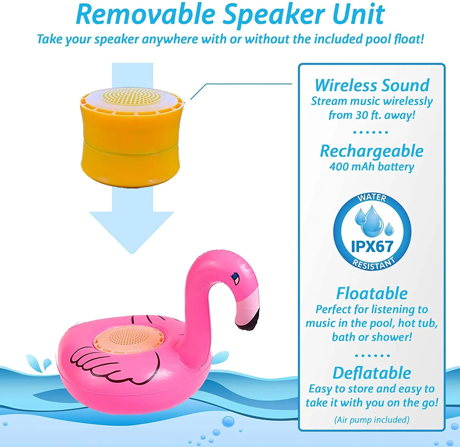 Aduro Pool Party Wireless Floating Bathtub Speaker