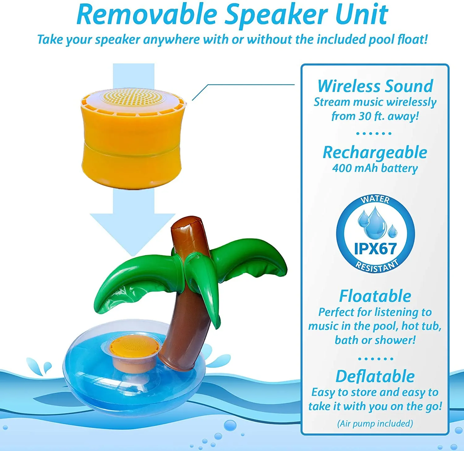 Aduro Pool Party Wireless Floating Bathtub Speaker