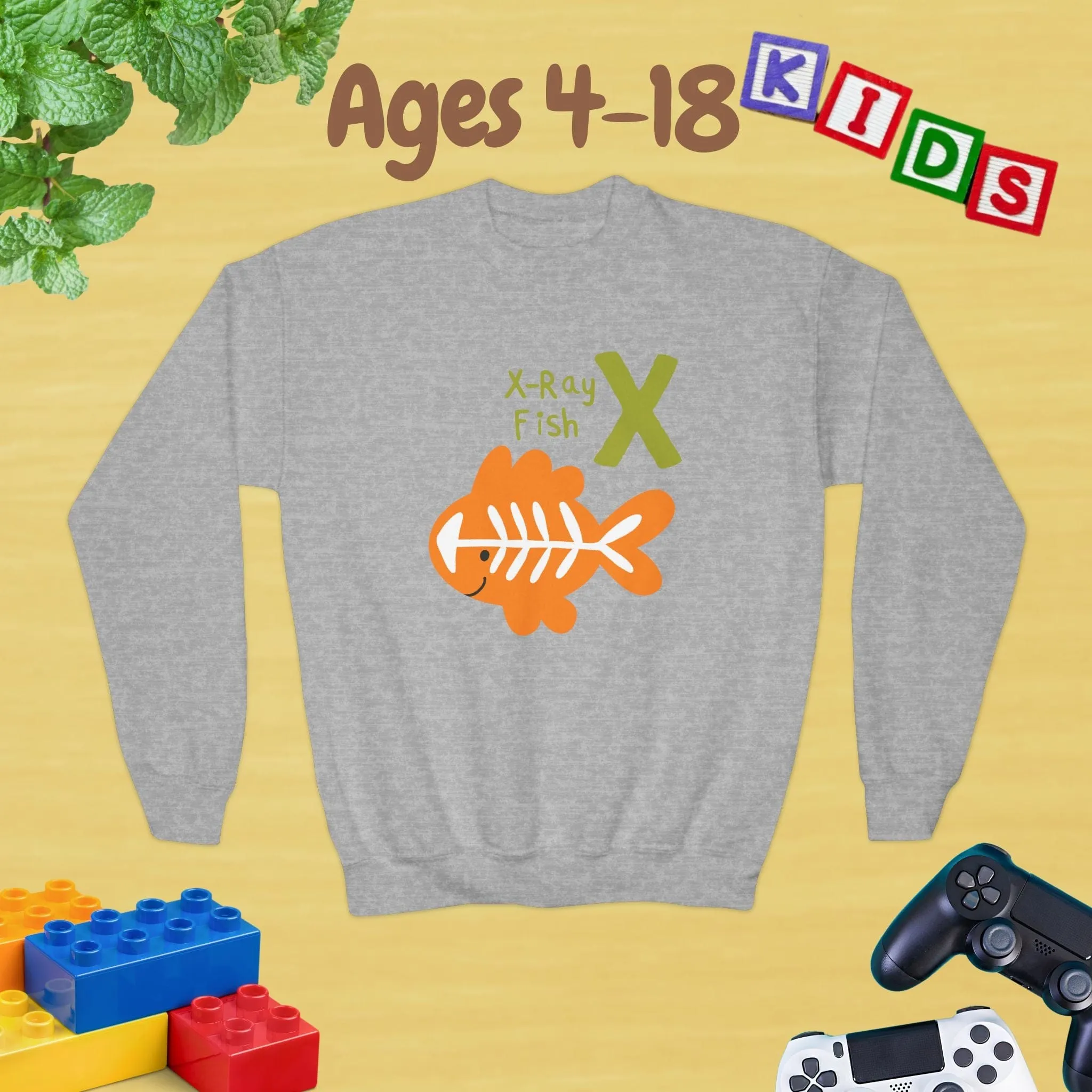 Animal Alphabet Y for Yak Ages 4-18 Unisex Kids and Teens Sweatshirt - Cozy Fall and Winter Youth Sweatshirt