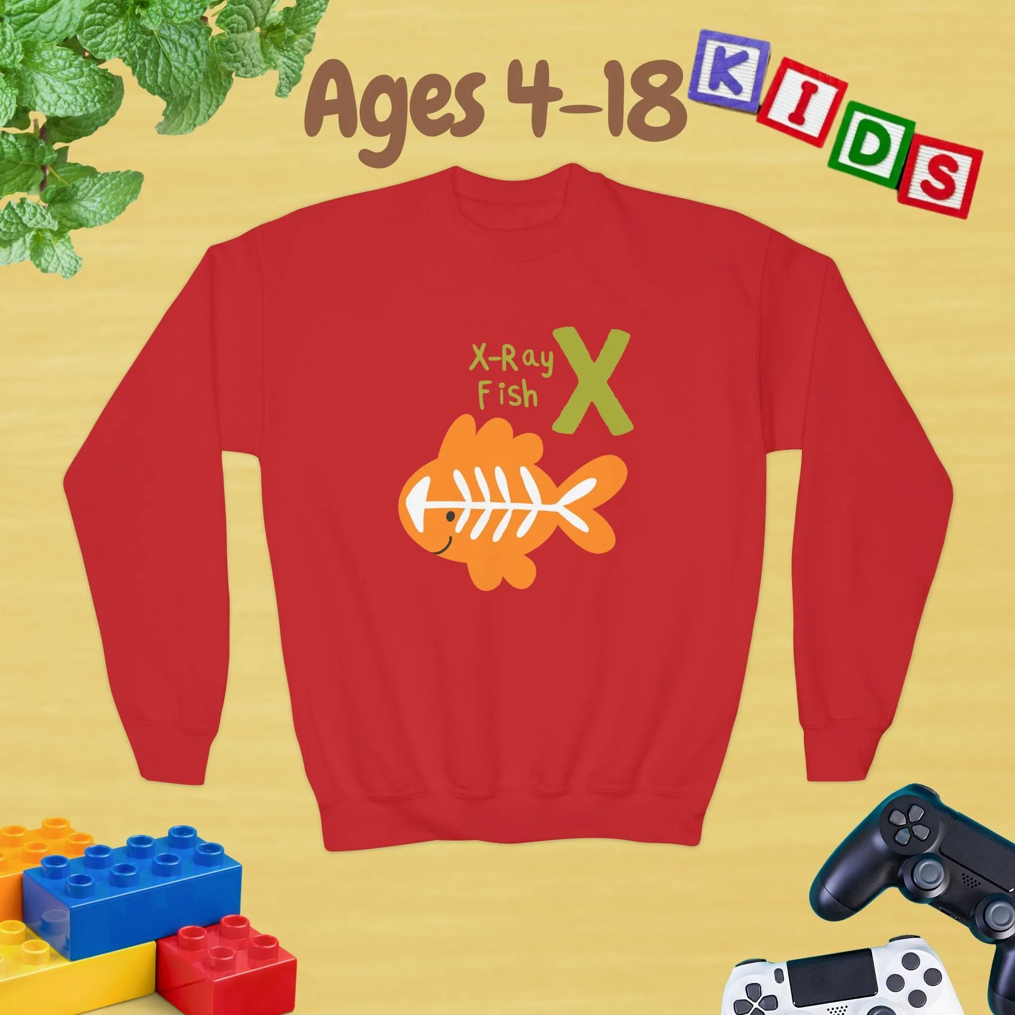 Animal Alphabet Y for Yak Ages 4-18 Unisex Kids and Teens Sweatshirt - Cozy Fall and Winter Youth Sweatshirt