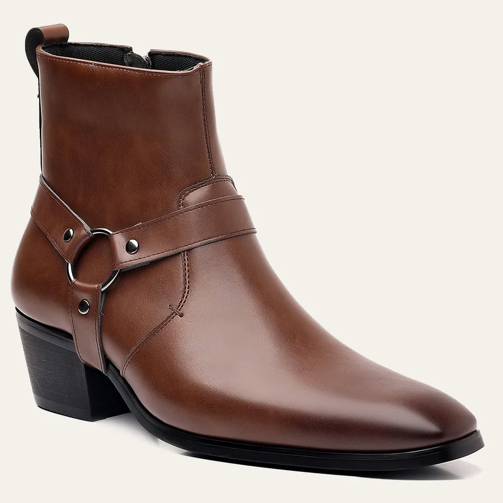 Plus Size Men's Elevate Solid High Heel Ankle Boots