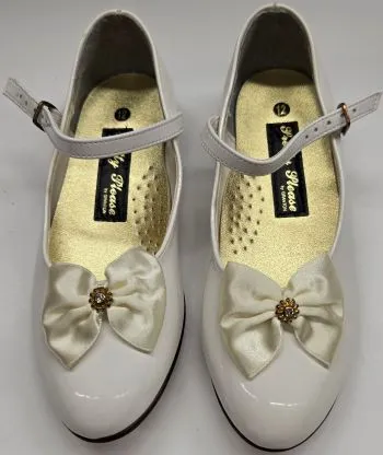 Rakelle I -- Girl's Mary Jane Strap Shoe -- White Patent