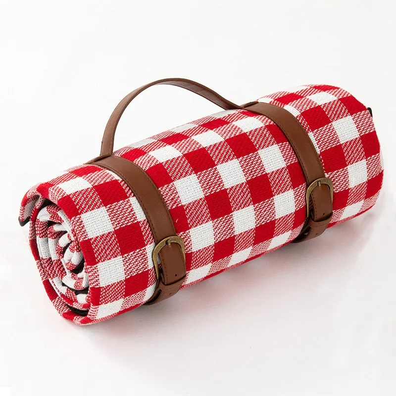 Red & White Small Check Picnic Blanket